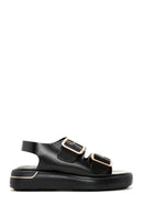 Women's Black Double Buckle Sandals | Derimod