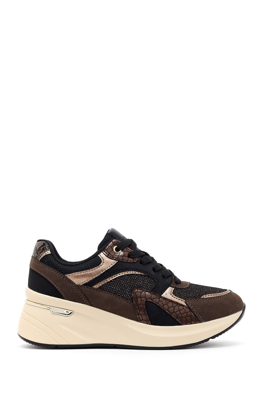 Woman Brown Lace-Up Wedge Sneaker AF57500055 | Derimod
