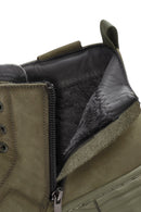 Men's Khaki Zippered Nubuck High Top Sneakers | Derimod