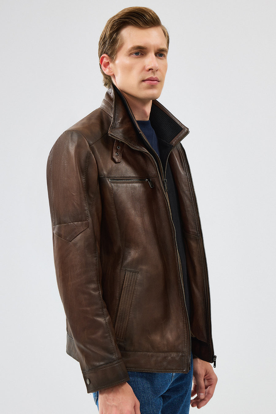 Mateo Men's Brown Leather Jacket