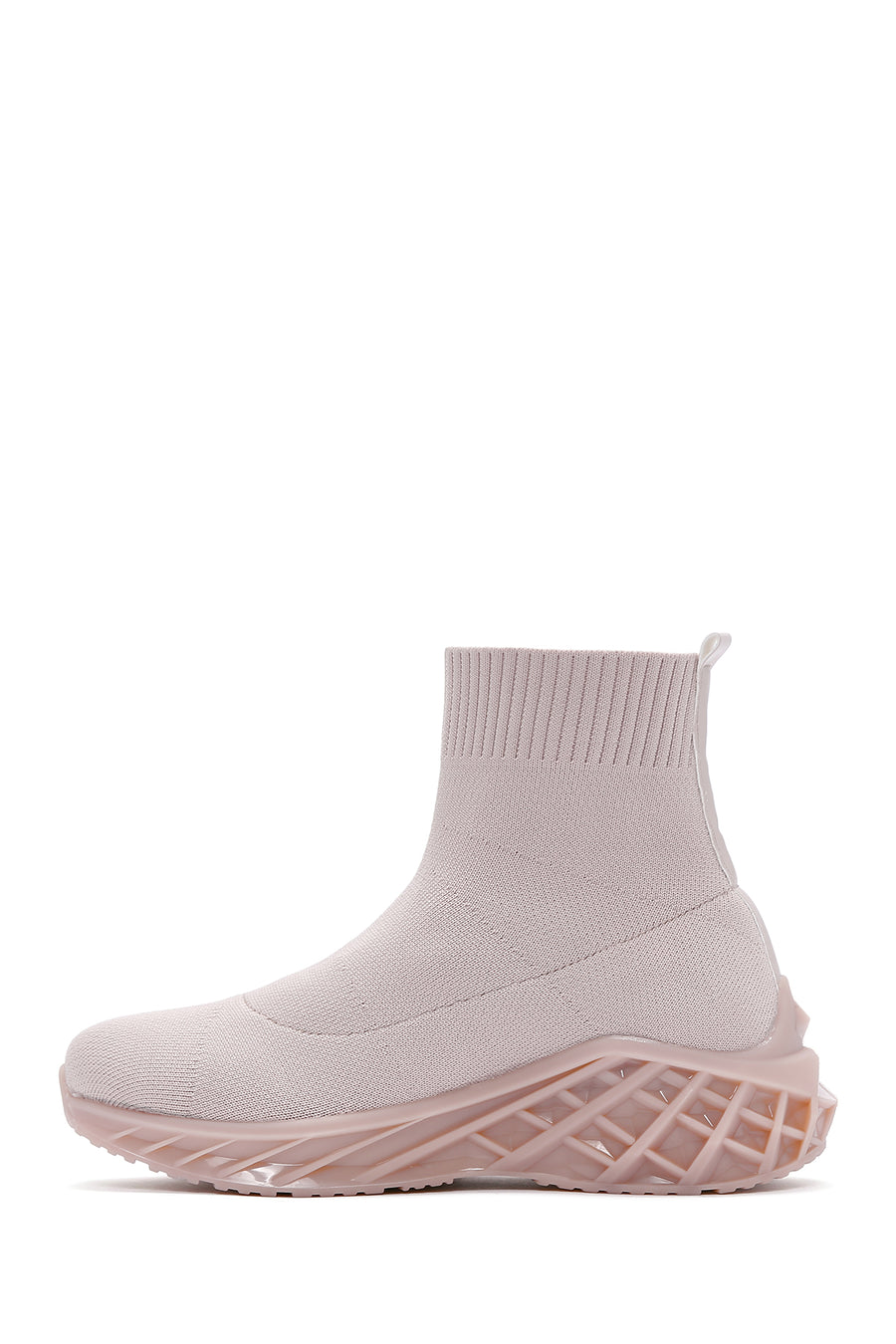 Women's Beige Thick Soled High Top Sneaker
