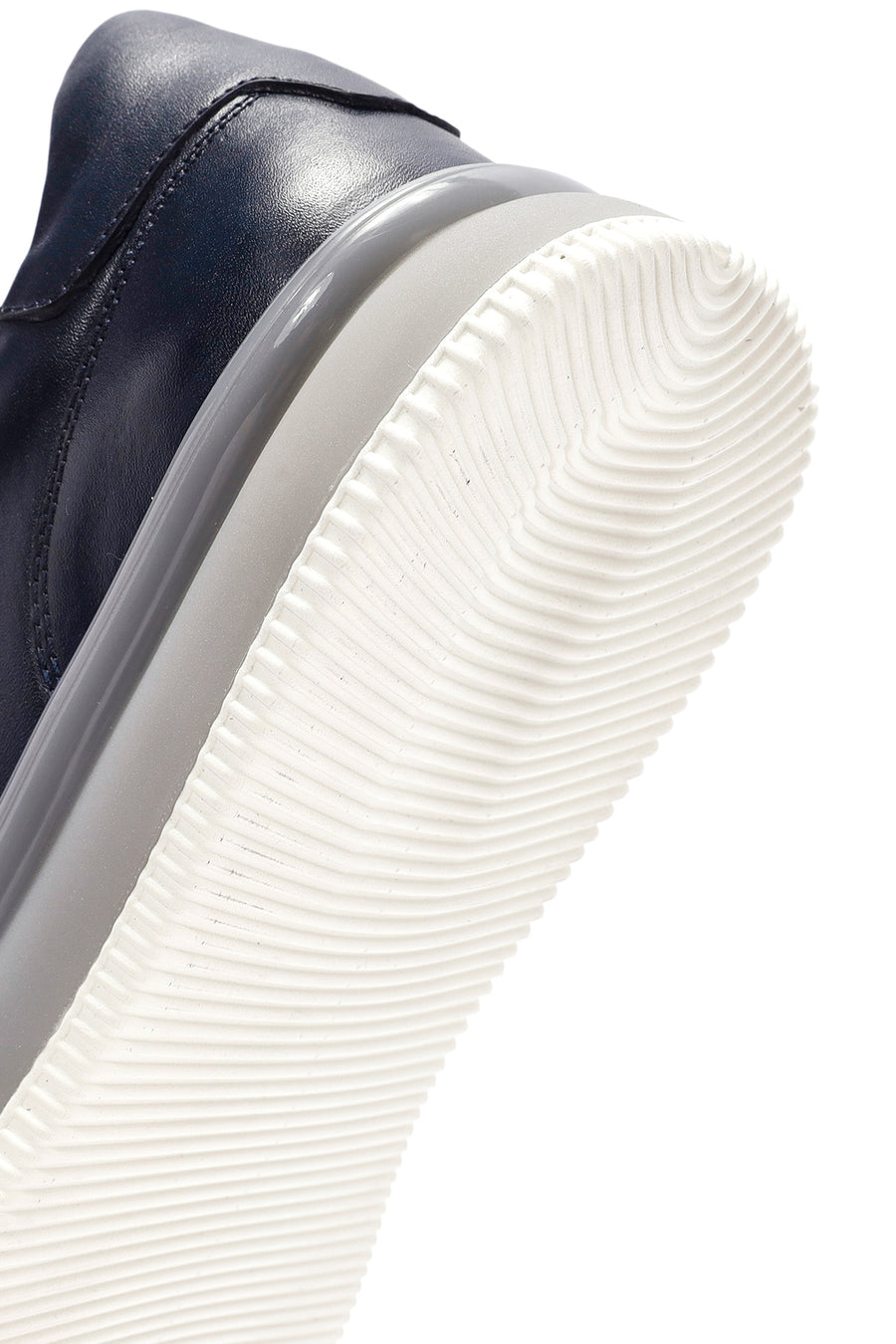 Men's Navy Blue Lace-Up Leather Sneaker