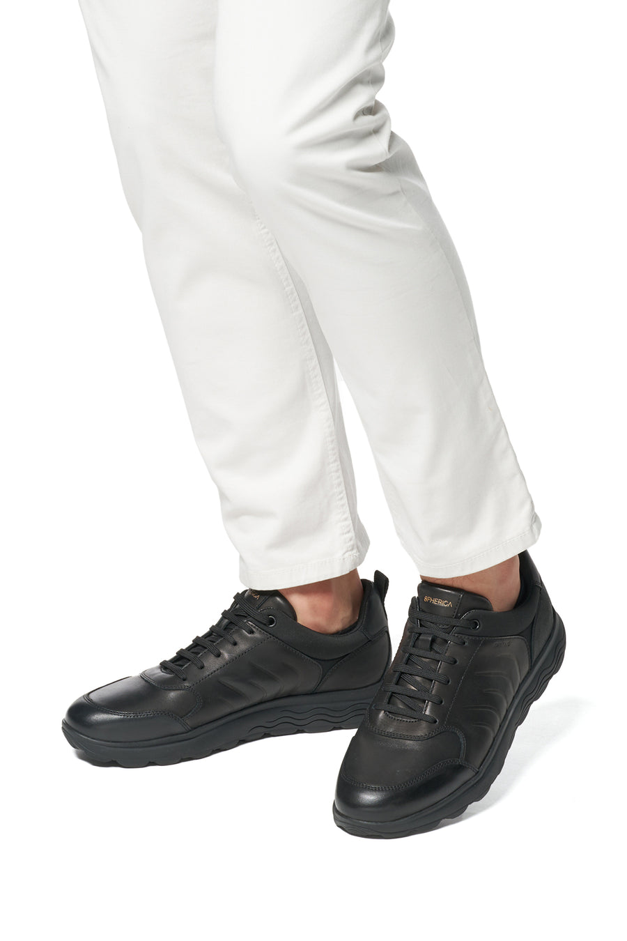 Geox Erkek Siyah Spherica Bağcıklı Deri Sneaker