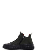 Men's Khaki Thick Sole Leather Cleat Sneaker Boots | Derimod