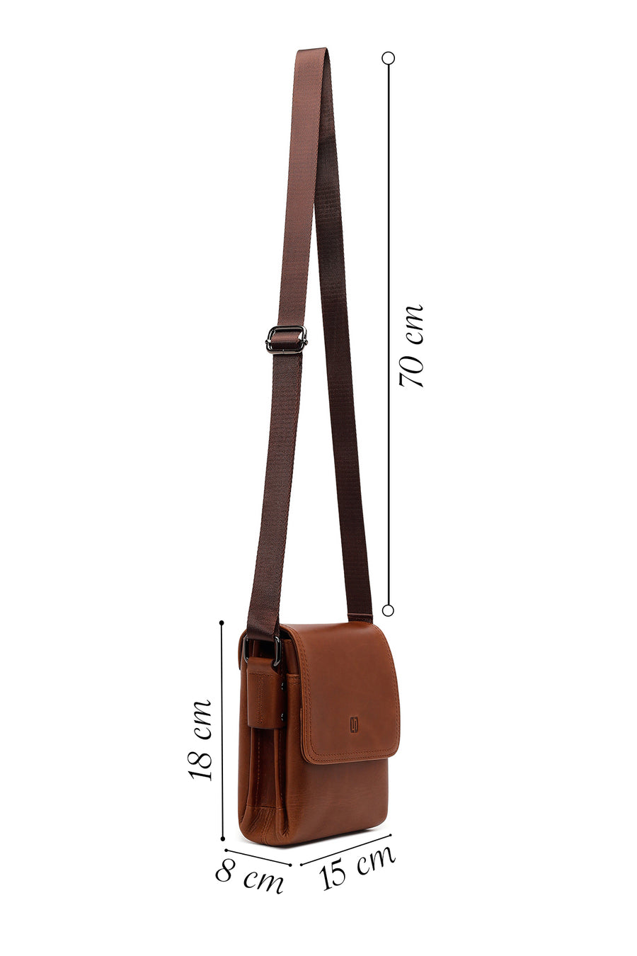 Male Brown Leather Messenger Bag