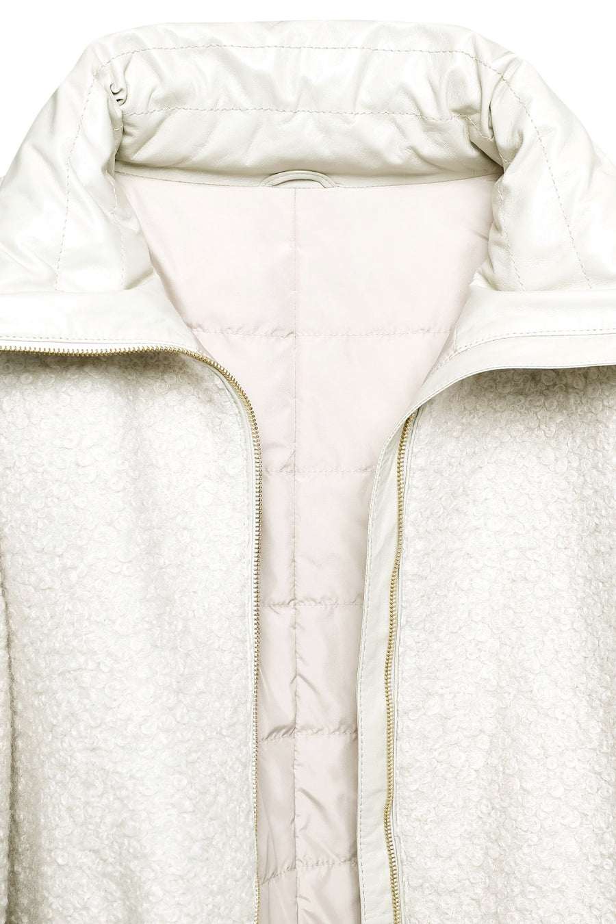 Boston Women's Beige Teddy Leather Coat