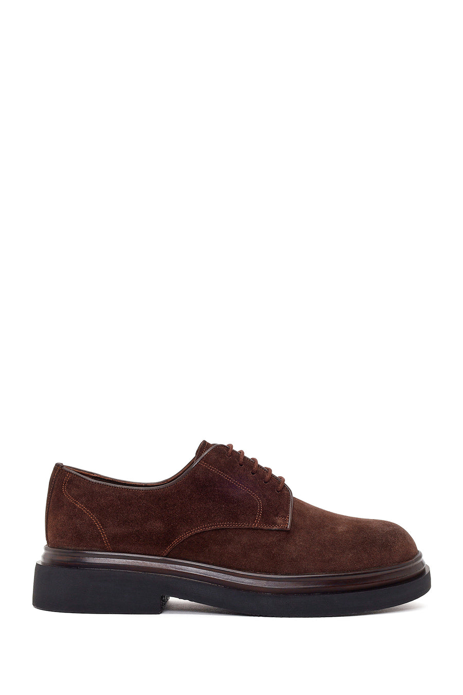Erkek Kahverengi Bağcıklı Kalın Tabanlı Süet Deri Casual Ayakkabı WM770008DS | Derimod