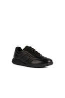 Geox Erkek Siyah Spherica Ec2 Bağcıklı Deri Casual Sneaker | Derimod