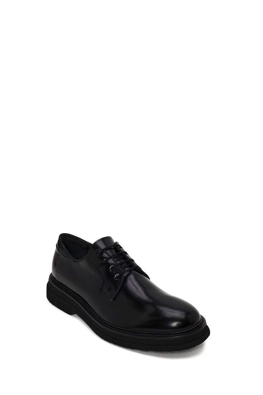 Male Black Lace-Up Leather Casual Shoes