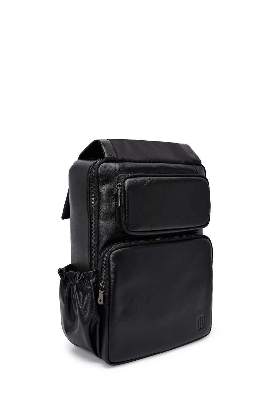 Men's Black Leather Backpack