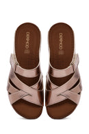 Women's Bronze Comfort Slippers | Derimod