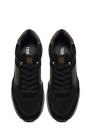 Men's Black Lace-Up Leather Sneaker | Derimod