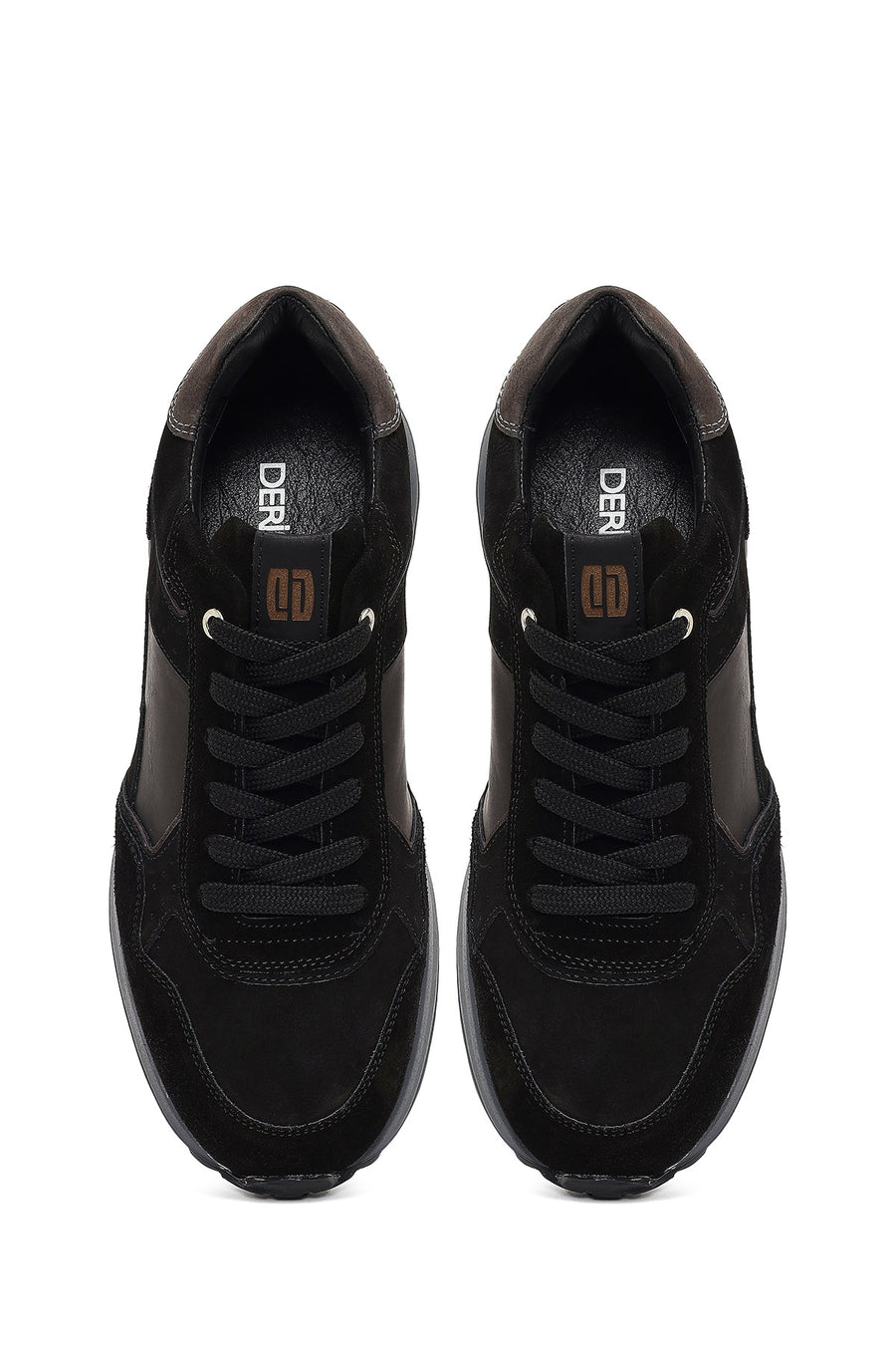 Men's Black Lace-Up Leather Sneaker