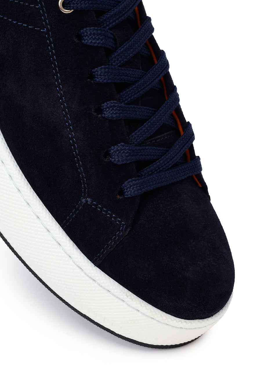 Male Navy Lace-up Suede Leather Sneaker
