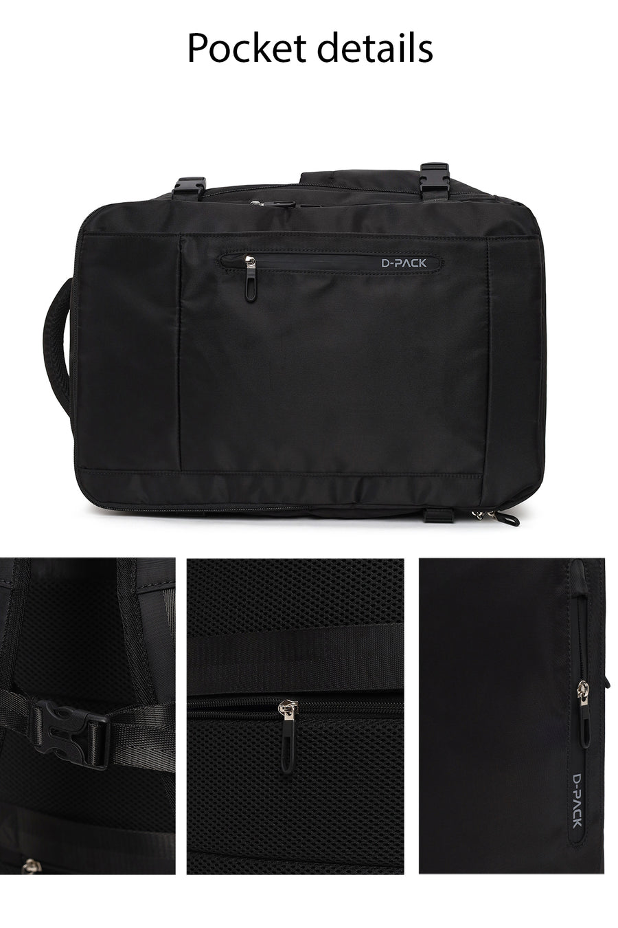 D-Pack Erkek Siyah Kumaş Sırt Çantası
