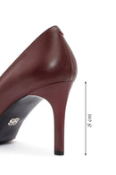 Women's Burgundy Thin Heel Leather Stiletto | Derimod