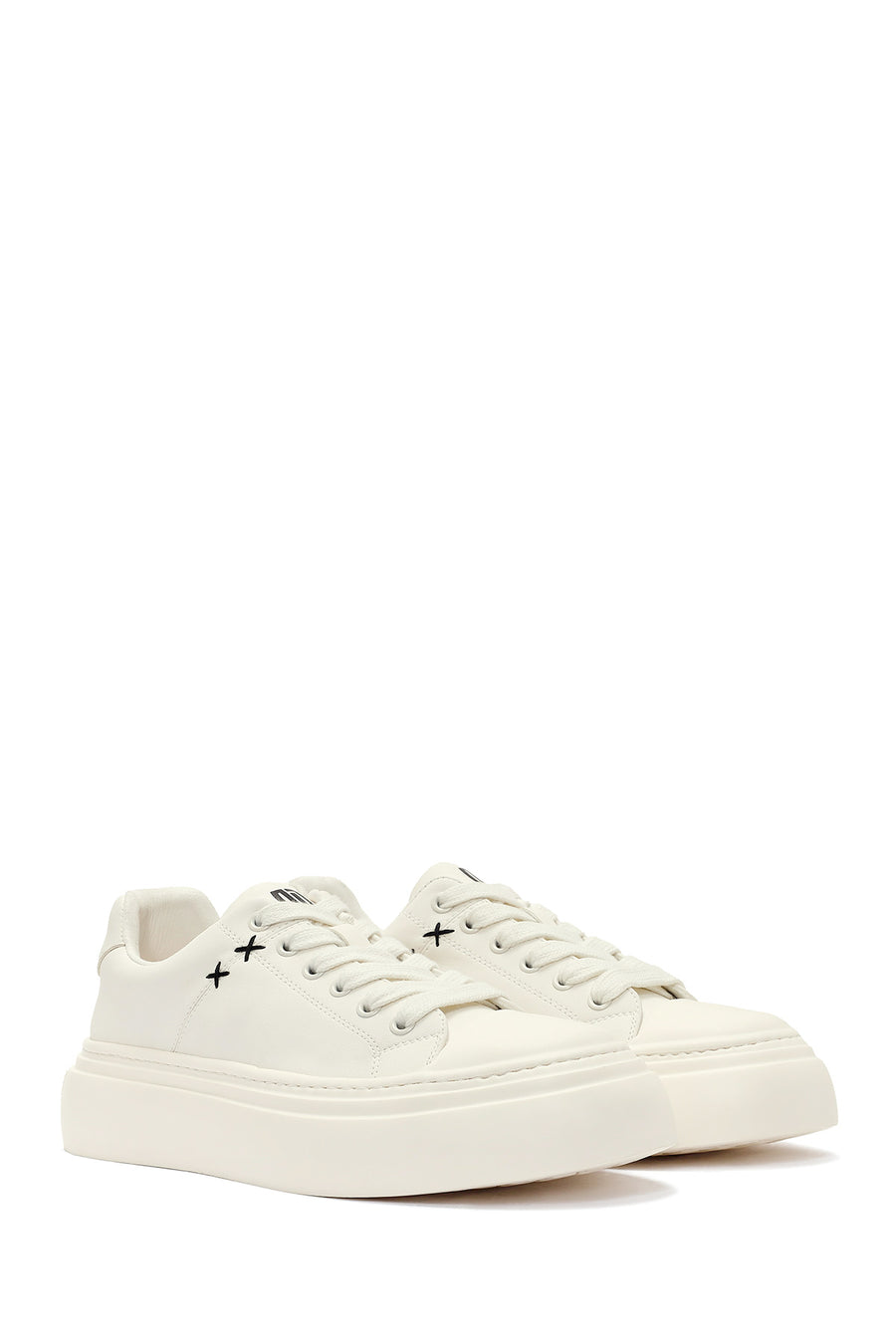 
Men's White Lace-Up Leather Sneaker

