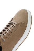 Erkek Bej Bağcıklı Nubuk Deri Sneaker | Derimod