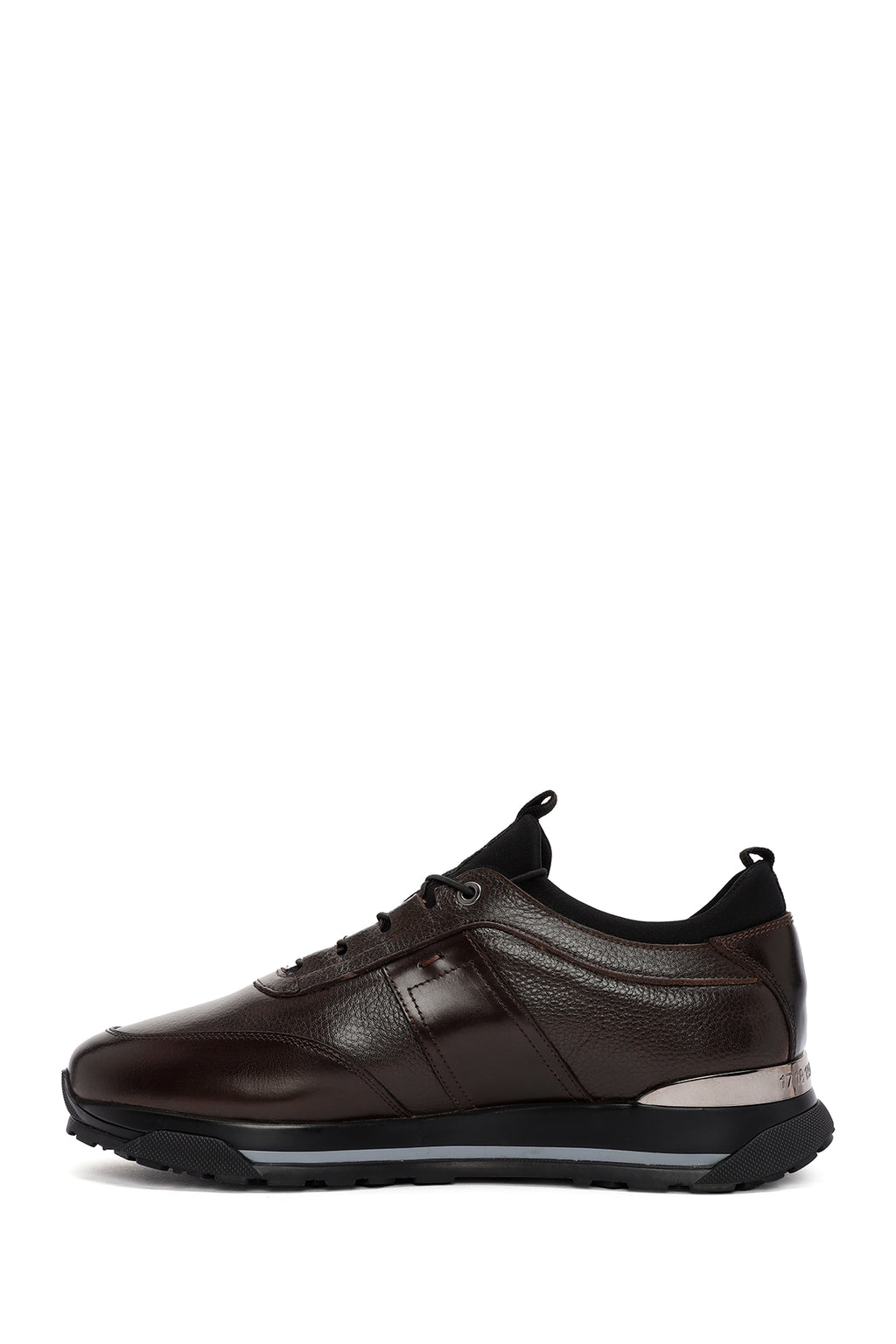 Erkek Kahverengi Bağcıklı Deri Casual Sneaker