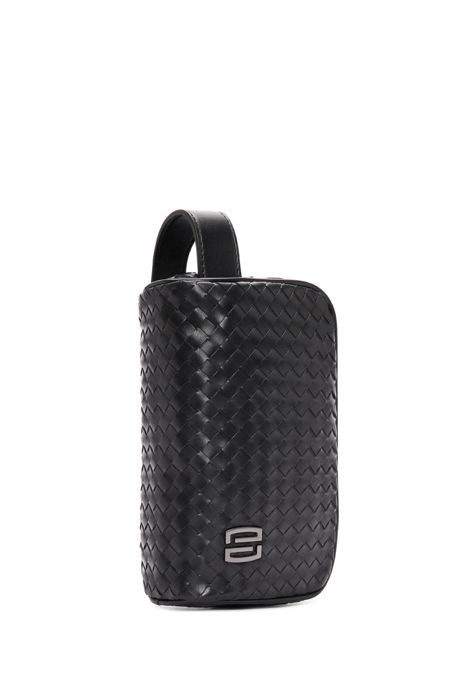 Men's Black Knitted Patterned Clutch Bag