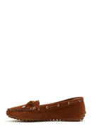 Women's Tan Suede Leather Loafer | Derimod