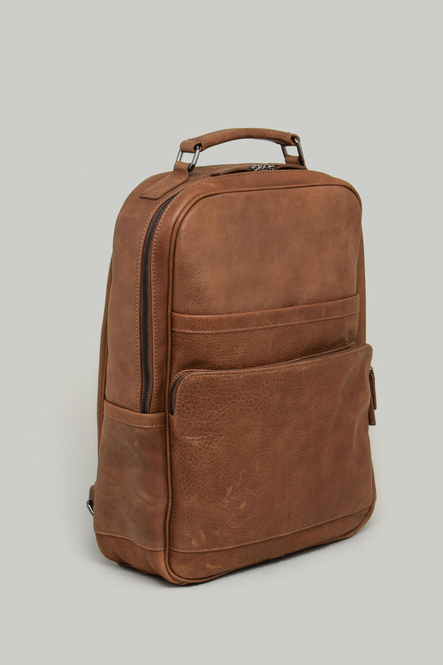 Tan Men's Leather Backpack