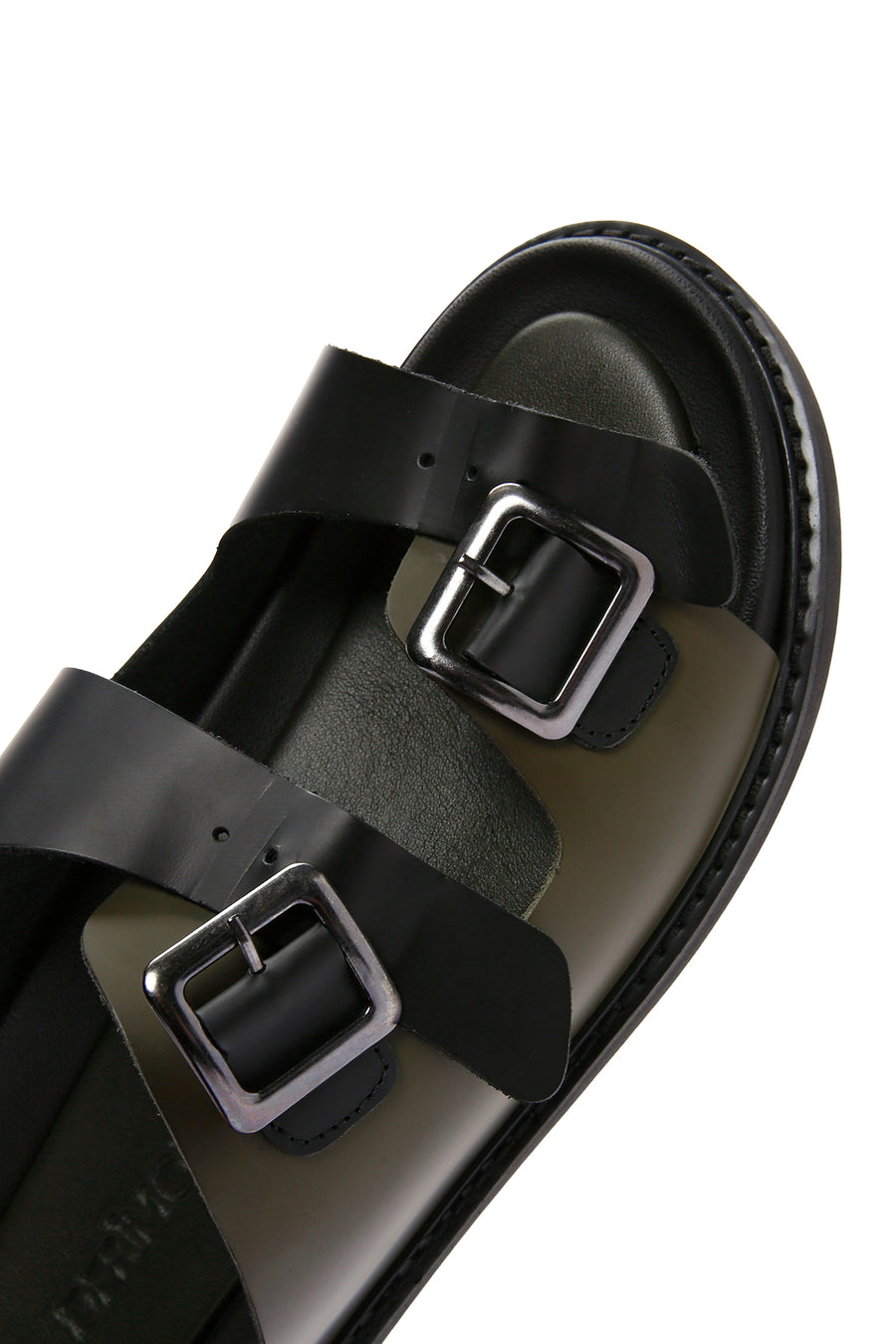 Men's Black Leather Slippers