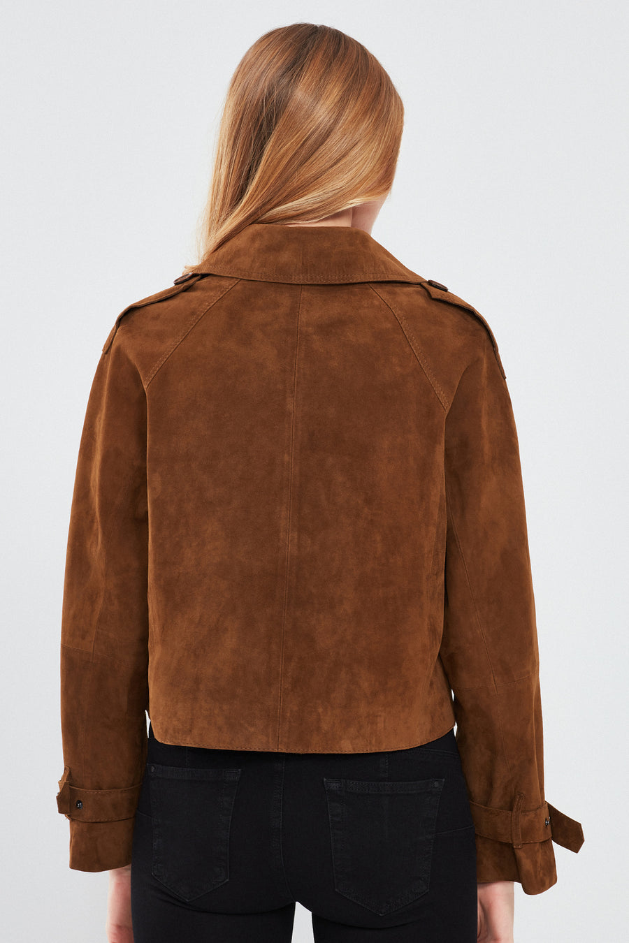 Tracy Women's Brown Short Suede Leather Coat
