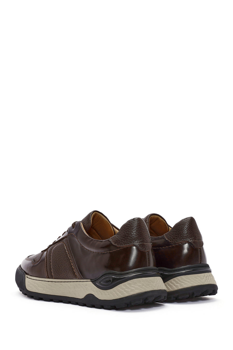 
Men's Brown Lace-Up Leather Casual Sneaker
