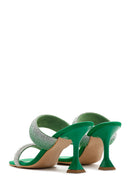 Women's Green Stone Heeled Slippers | Derimod