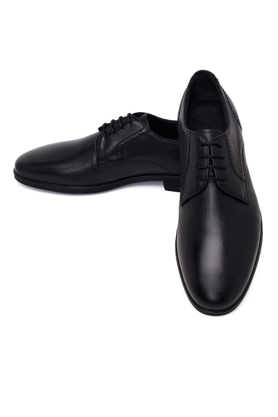 Male Black Lace-up Leather Casual Shoes