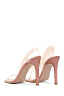 Women's Powder Transparent Heeled Sandals | Derimod