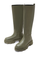 Kadın Haki Deri Kalın Tabanlı Çizme | Derimod