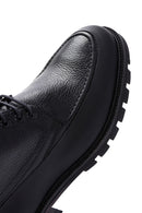 Men's Black Leather Zippered Casual Boots | Derimod