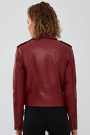 New Look Kadın Bordo Biker Ceket | Derimod