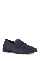 Geox Men's Navy Blue Sapienza Suede Leather Loafer | Derimod