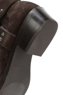 Women's Brown Suede Leather Cowboy Boots | Derimod