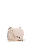 Women's Beige Long Strap Straw Crossbody Bag | Derimod