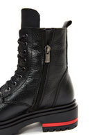 Women's Black Zippered Leather Boots | Derimod