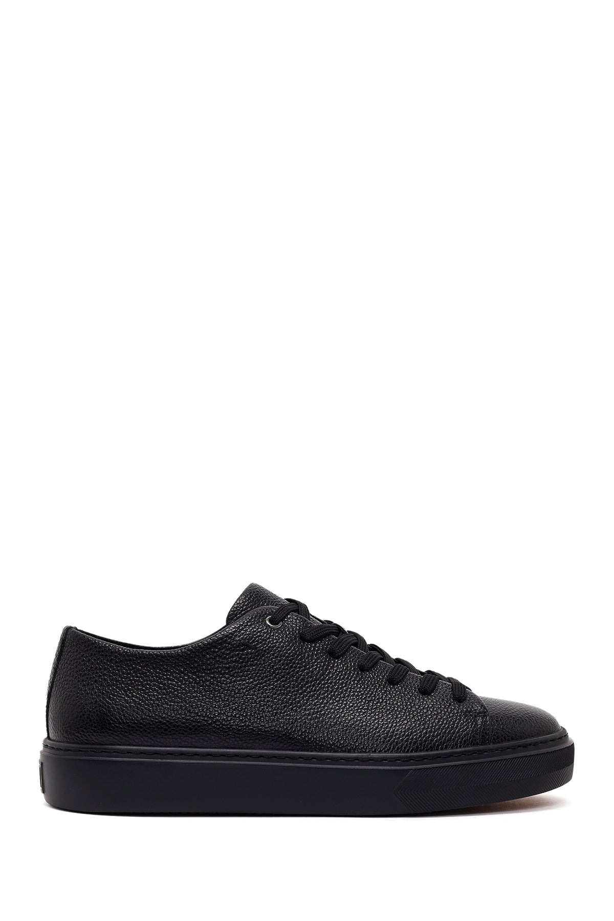 Erkek Siyah Bağcıklı Kalın Tabanlı Deri Sneaker WM740020DF | Derimod