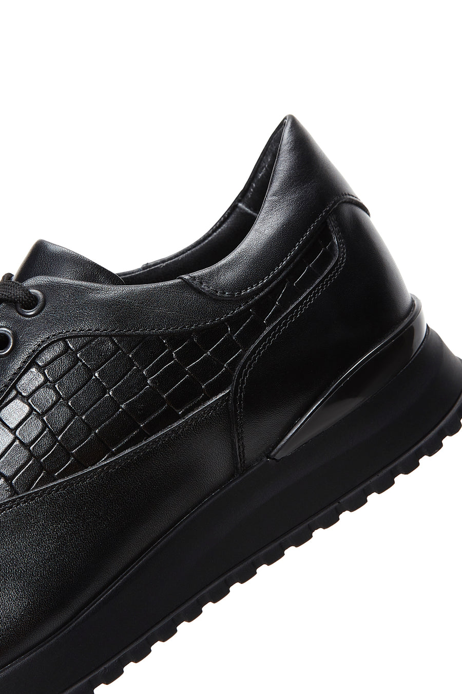 Men's Black Leather Sneaker