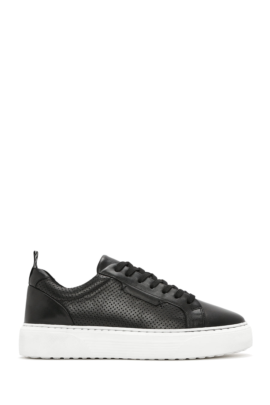 Men's Black Lace-up Leather Sneaker 25SFD640414 | Derimod