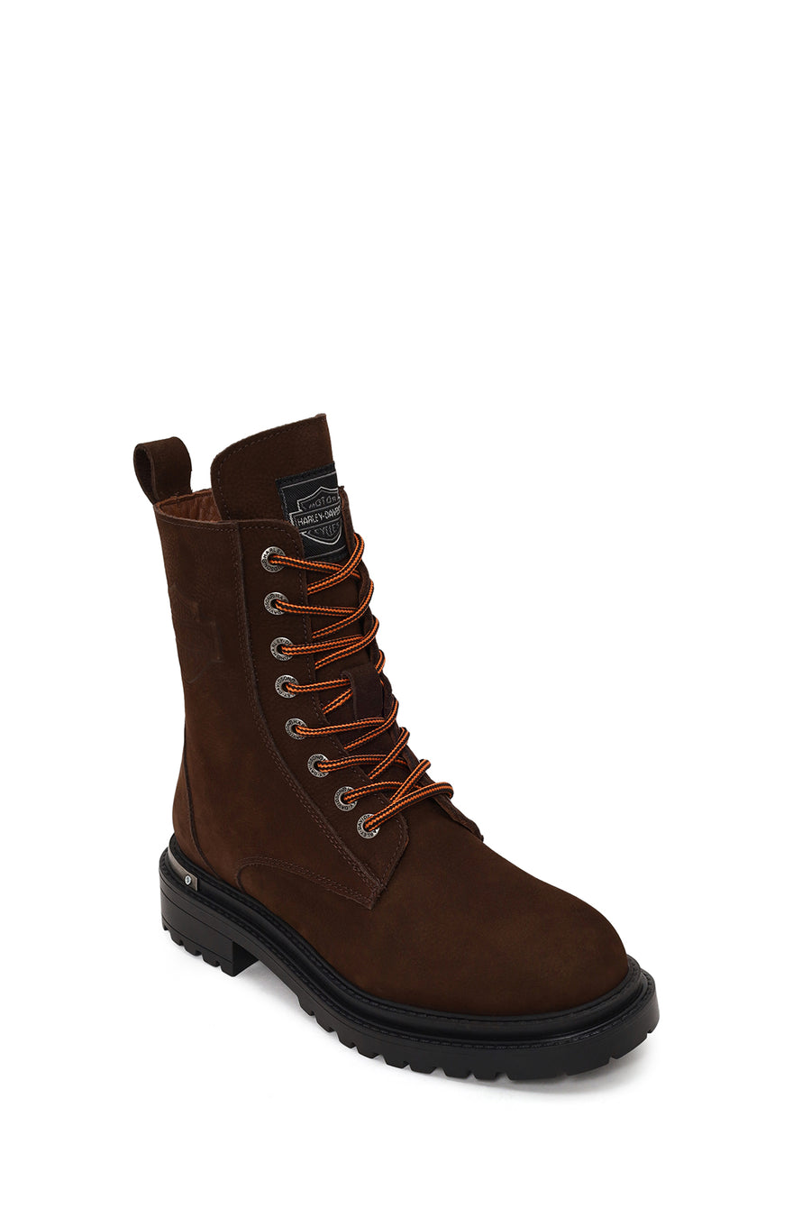 Harley Davidson Woman Brown Rebel Nubuck Leather Combat Boots