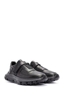 Men's Black Leather Strap Sneakers | Derimod