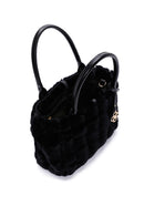 Women's Black Long Strap Plush Handbag | Derimod