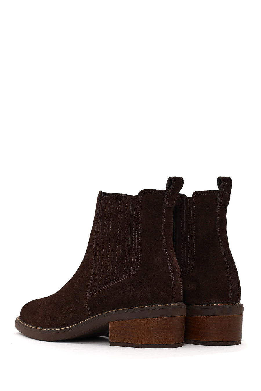 Woman Brown Suede Chelsea Boots