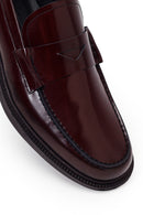 Erkek Bordo Deri Klasik Loafer | Derimod