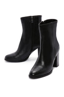 Women's Black Leather Heeled Classic Boots | Derimod