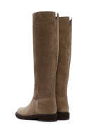 Women's Brown Suede Leather Boots | Derimod