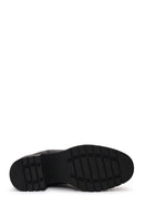 Woman Black Thick-Heeled Leather Chelsea Boots | Derimod